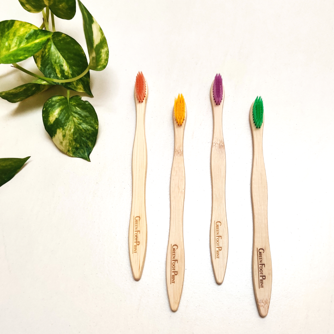 Natural Bamboo Toothbrush - Pack of 2 (Assorted)