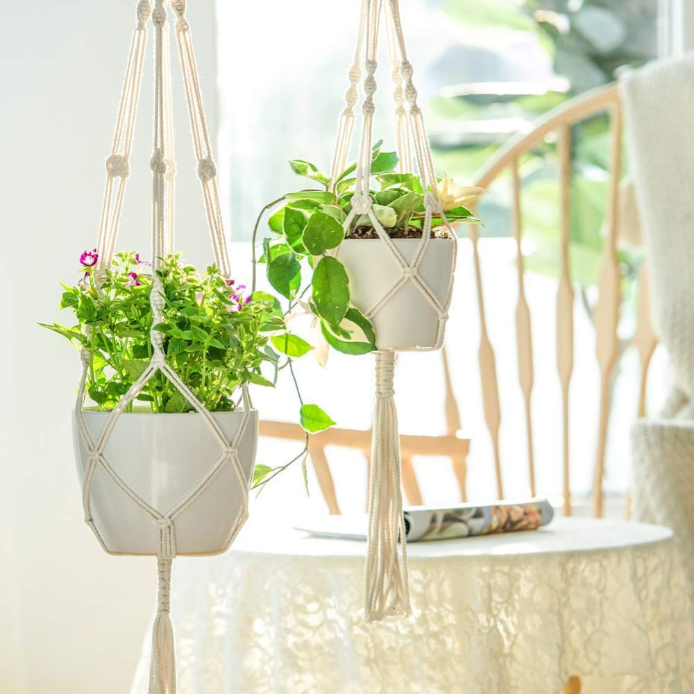 ecofynd Macrame Cotton Boho Plant Hanger