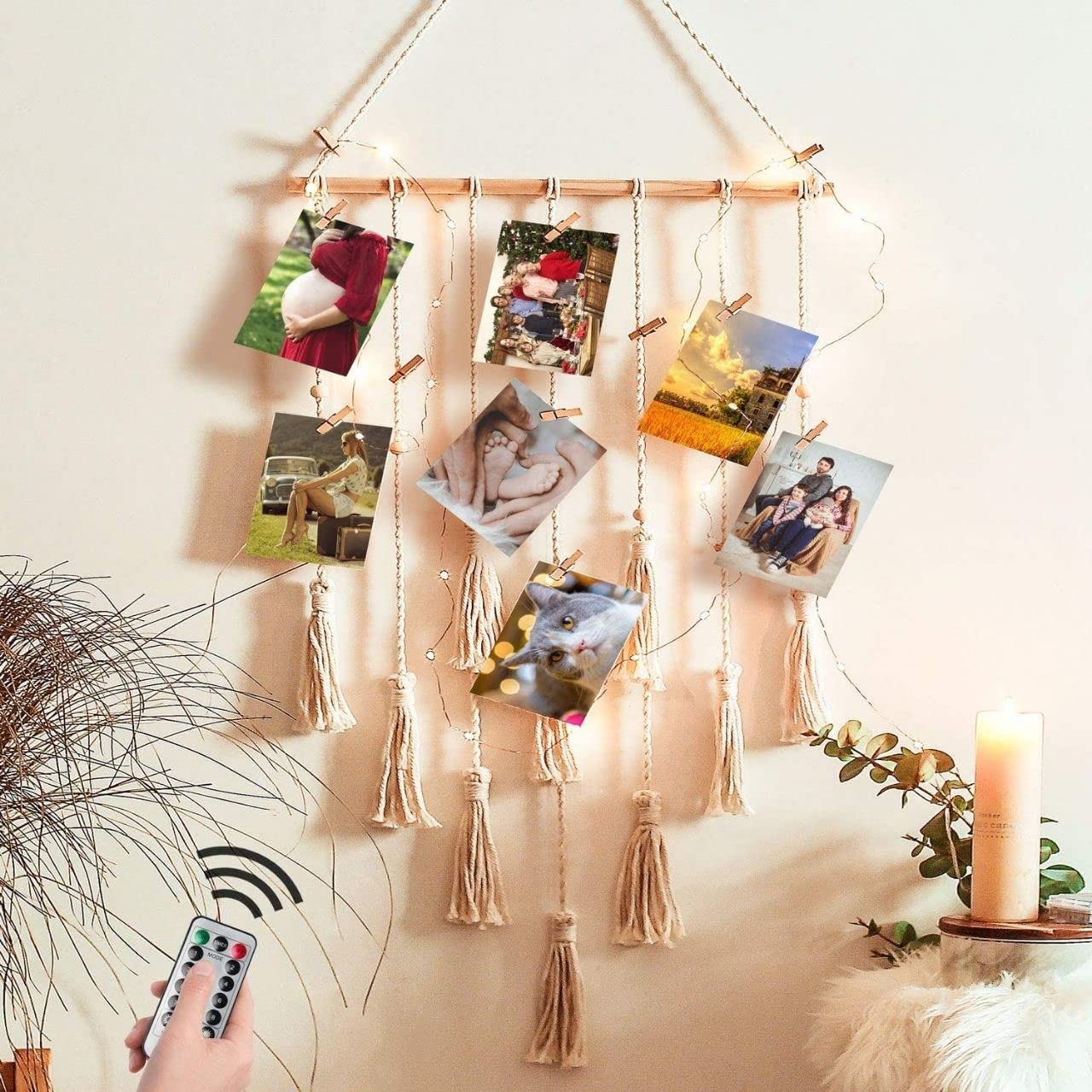 ecofynd Macrame Photo Display Wall Hanging