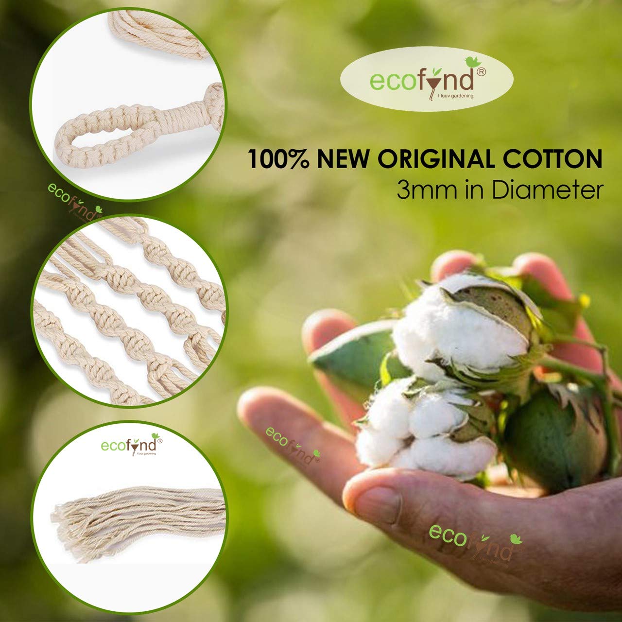 ecofynd Macrame Cotton Boho Plant Hanger