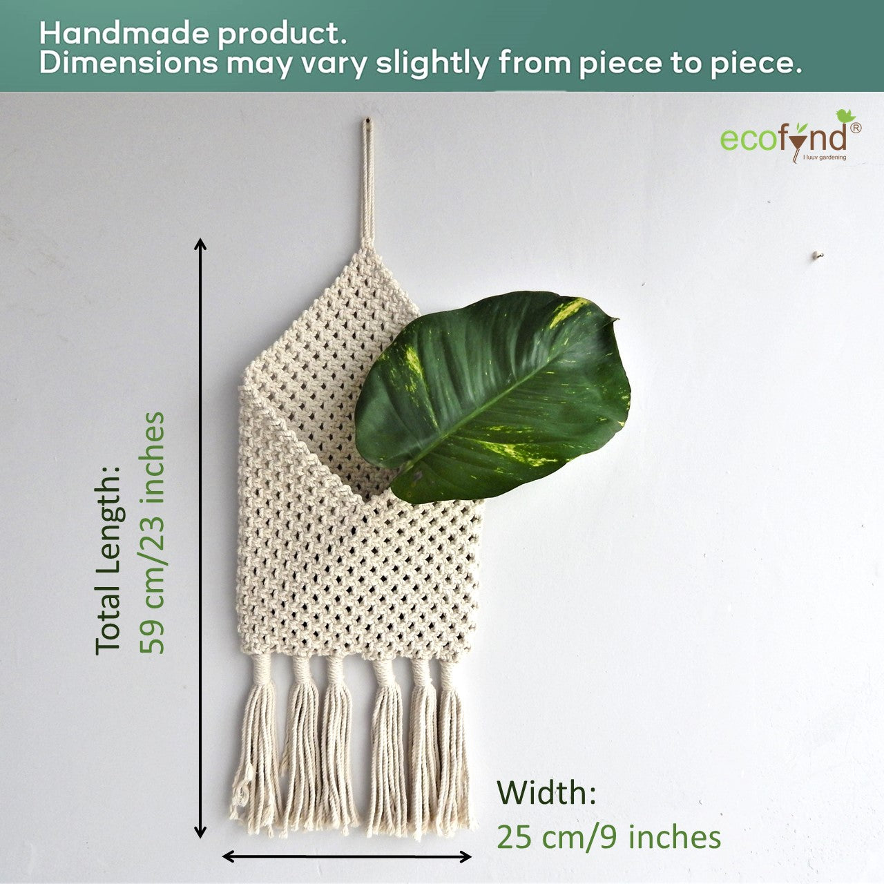 ecofynd White Macrame Pocket Wall Holder