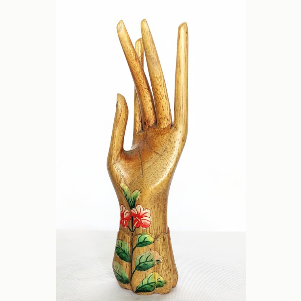 Handcrafted Wooden Sculpture with Butterfly