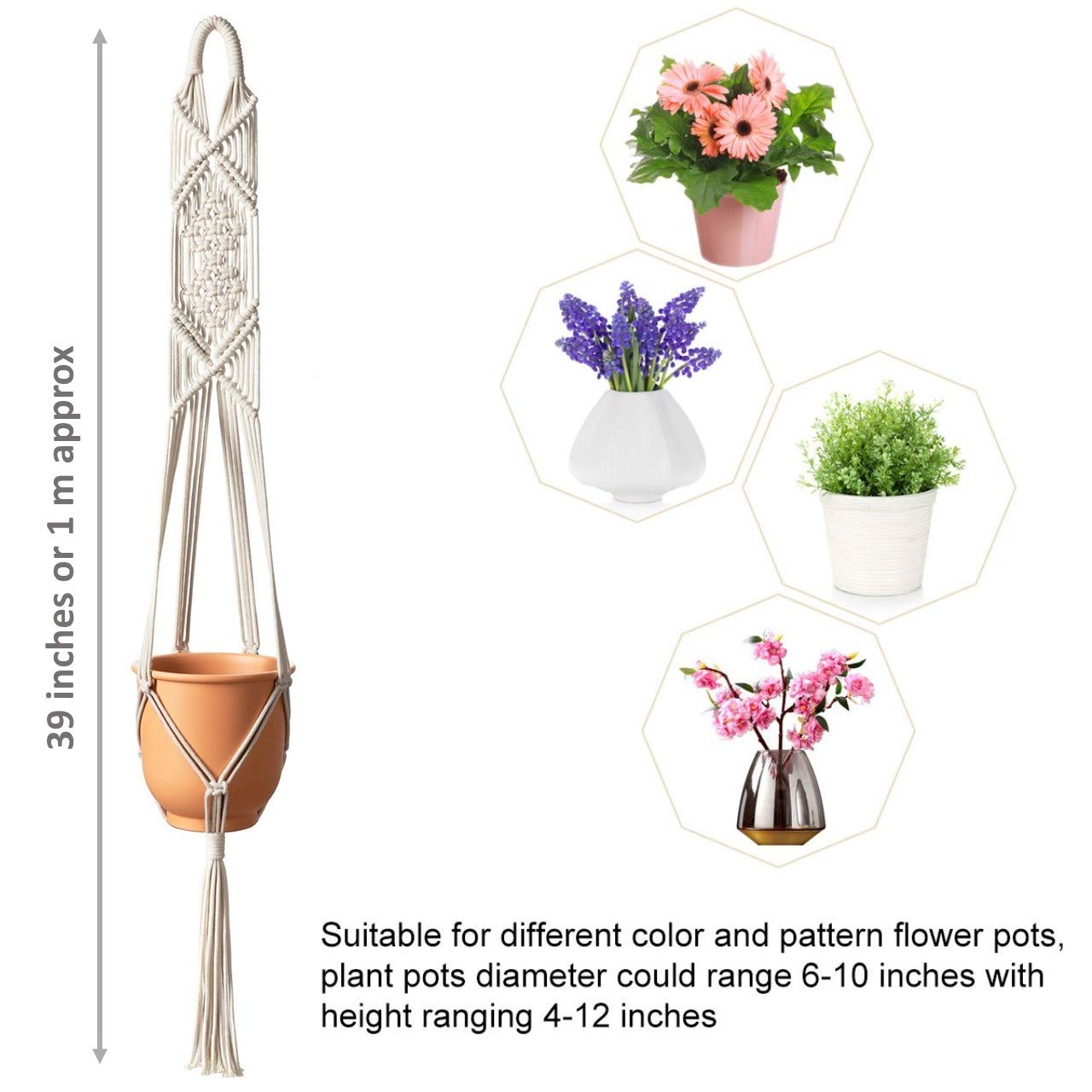 
                  
                    ecofynd Pearl White Macrame Cotton Plant Hanger (Pack of 2)
                  
                