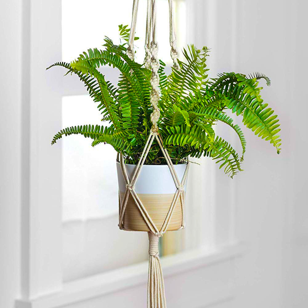 ecofynd Macrame Cotton Boho Plant Hanger