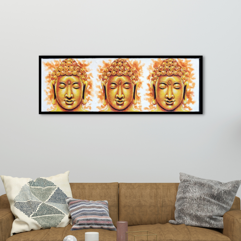 Hand-Painted Lord Buddha Serene Face Motifs