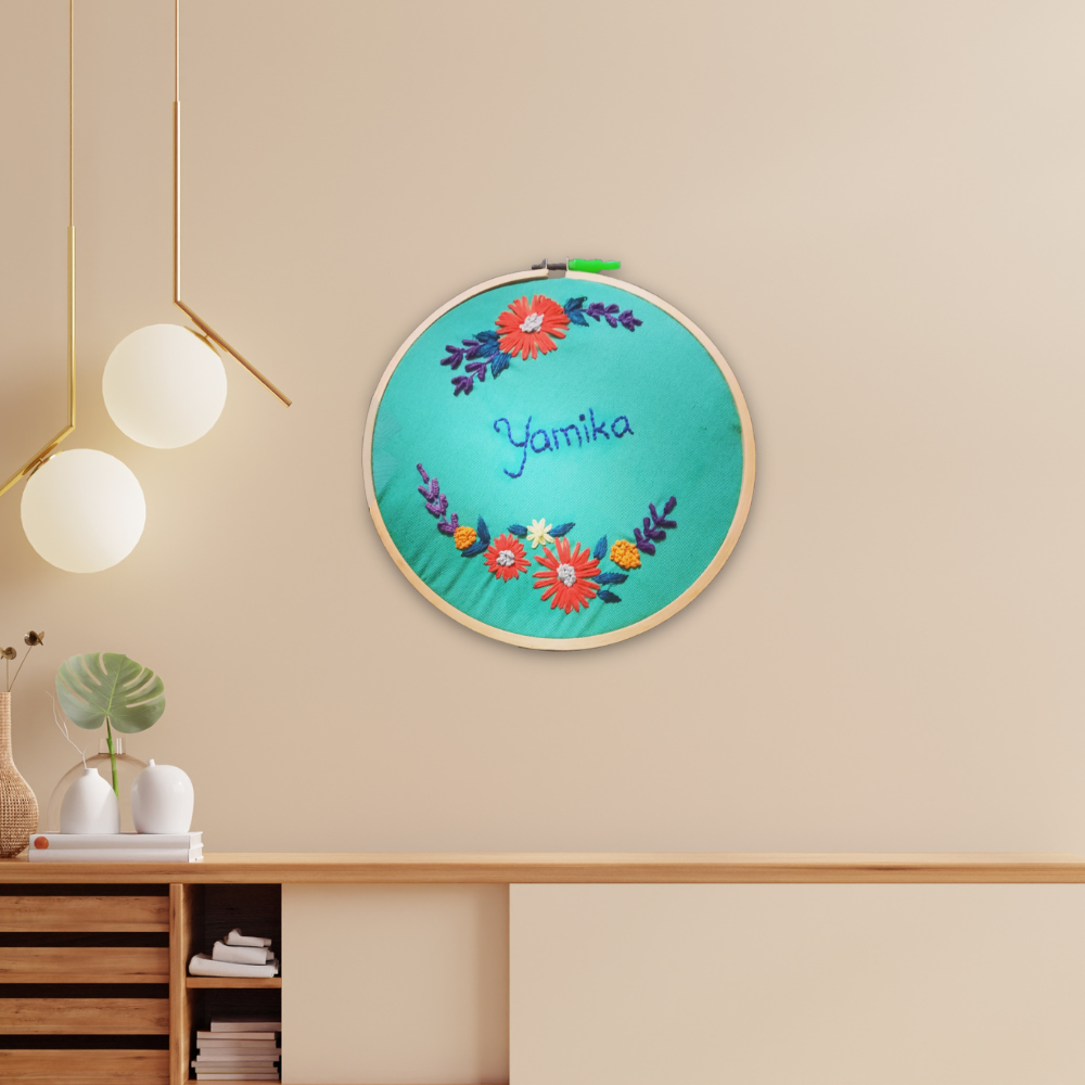 Hand-embroidered Hoop Art