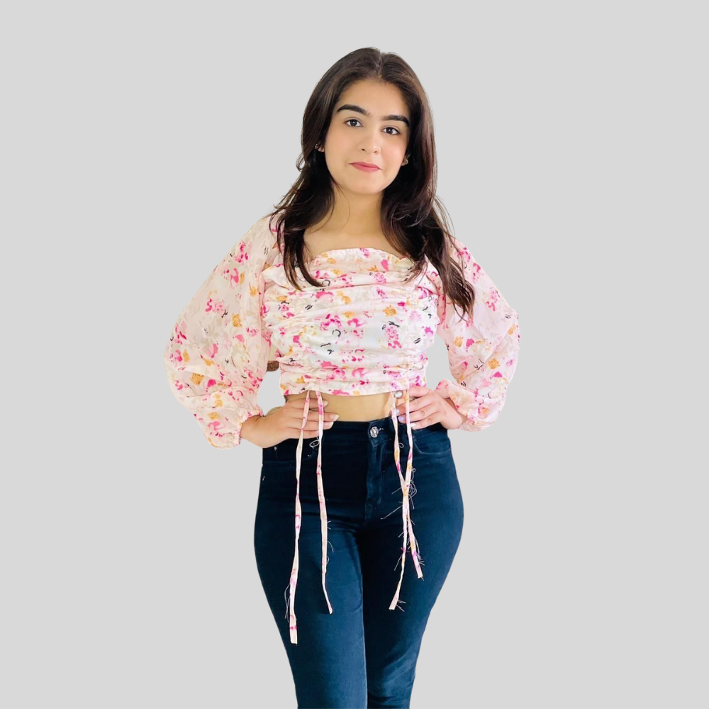 
                  
                    Knoted Floral Crop Top
                  
                