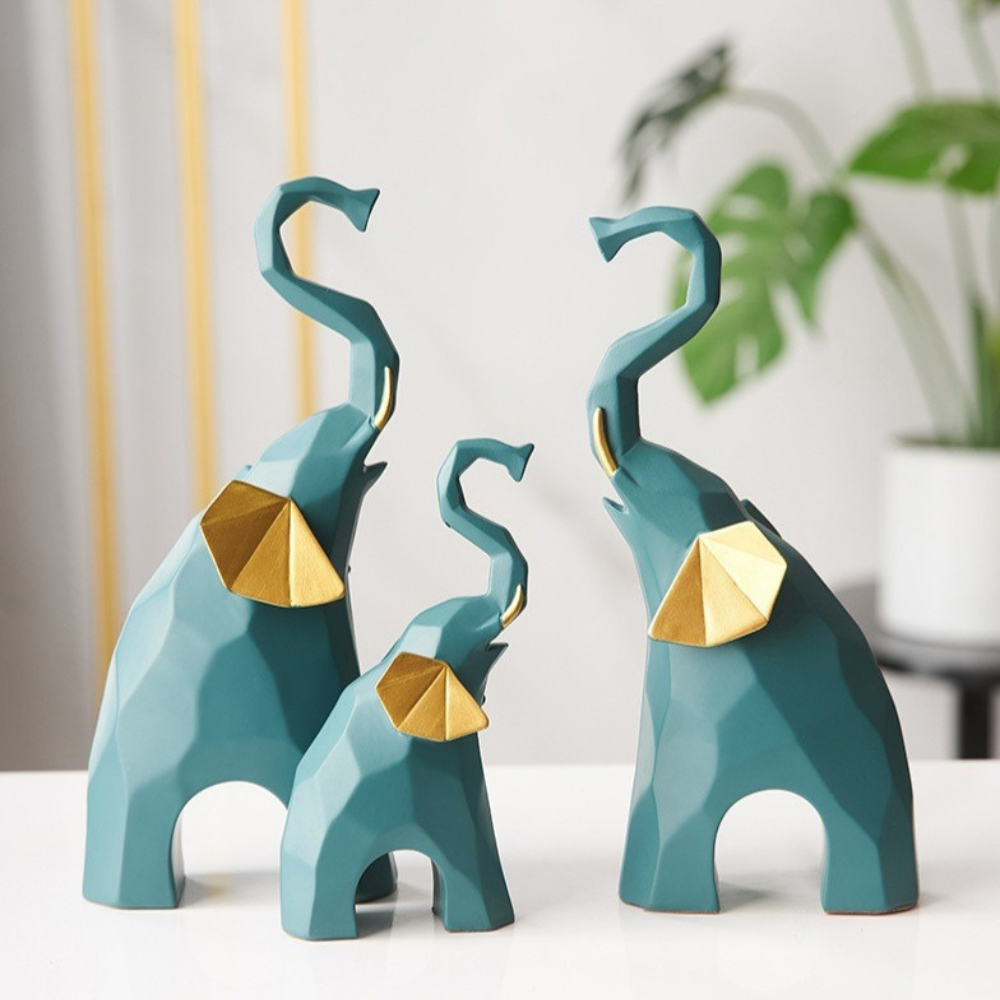 Elephant Family Showpieces (Modern-Art) - Set of 3