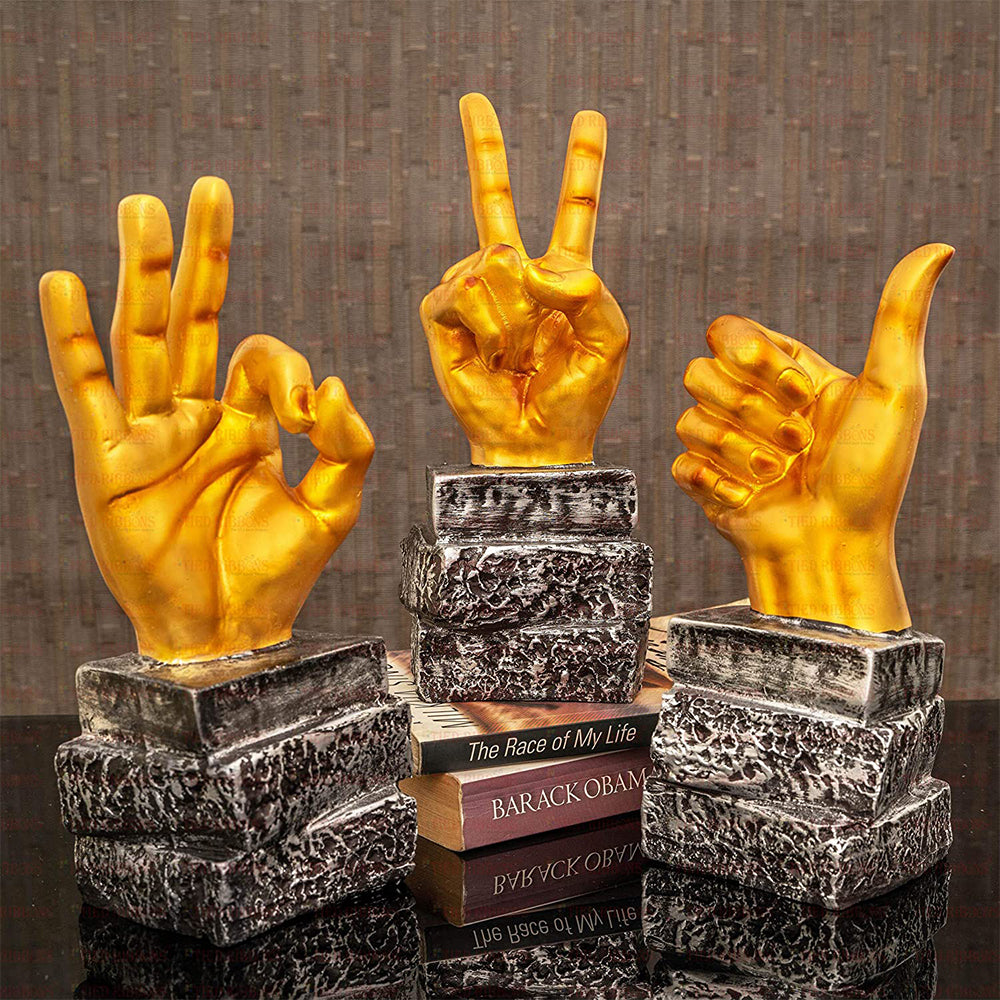 Hand Signs Statues (Set of 3)