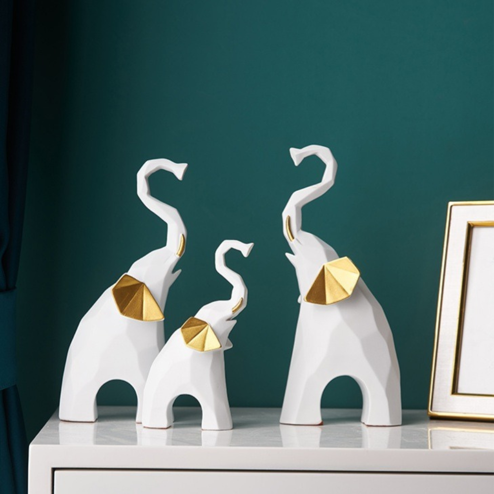 Elephant Family Showpieces (Modern-Art) - Set of 3