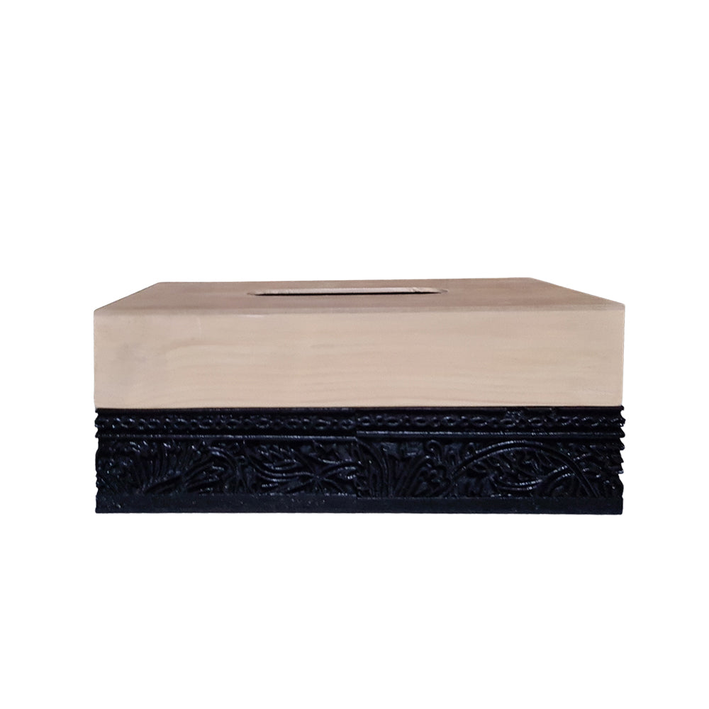 Handcrafted Double Shade Wooden Carved Tissue Box