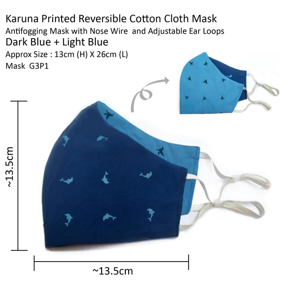 Fairkraft Creations KARUNA - Printed Cotton Cloth Mask G3 (Set of 3)