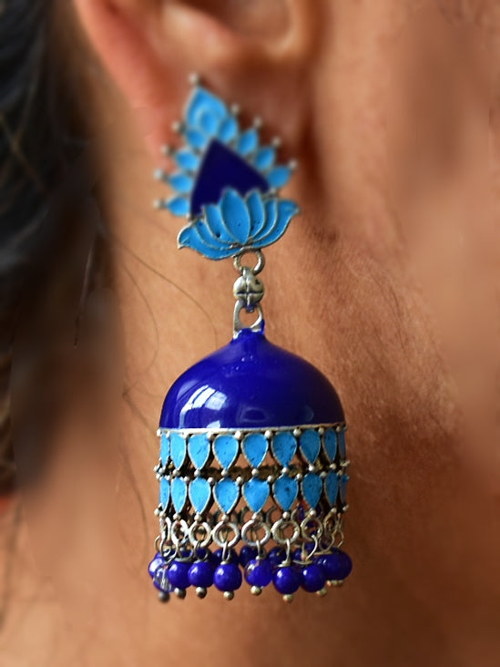 Handmade Meenakari Jhumka