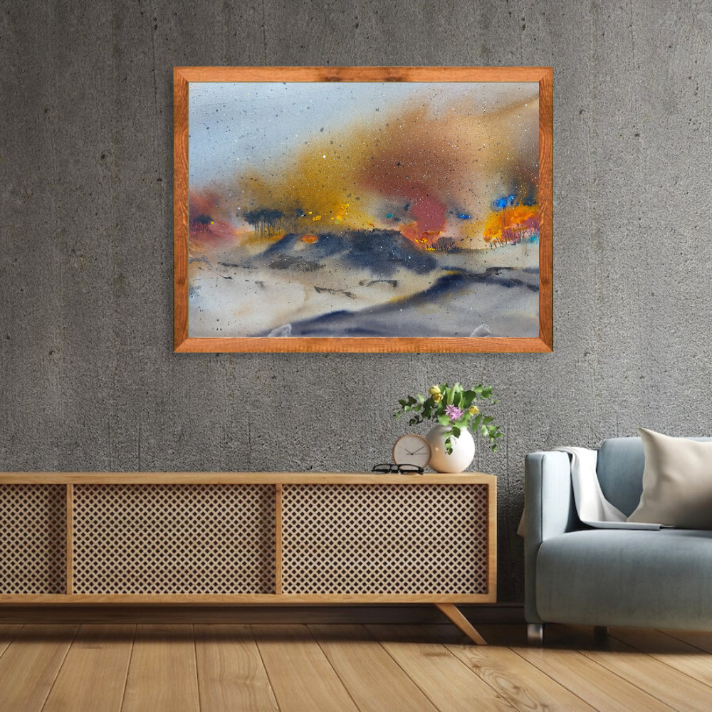 Desert Rain Watercolour Painting