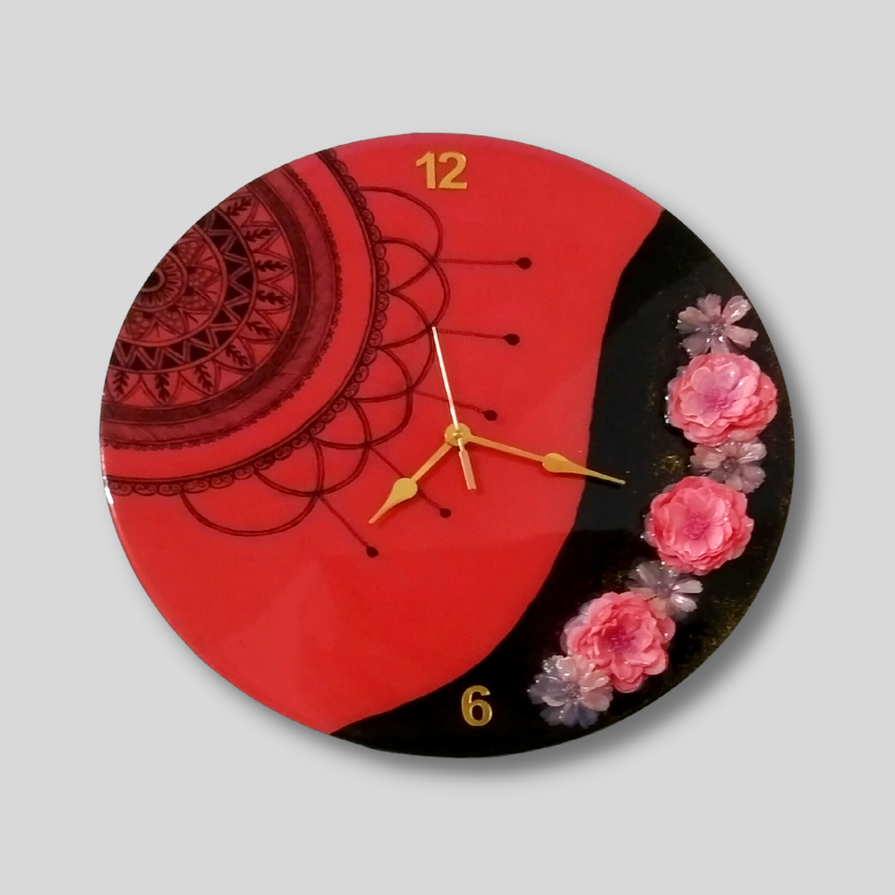 Mandala Resin Wall Clock