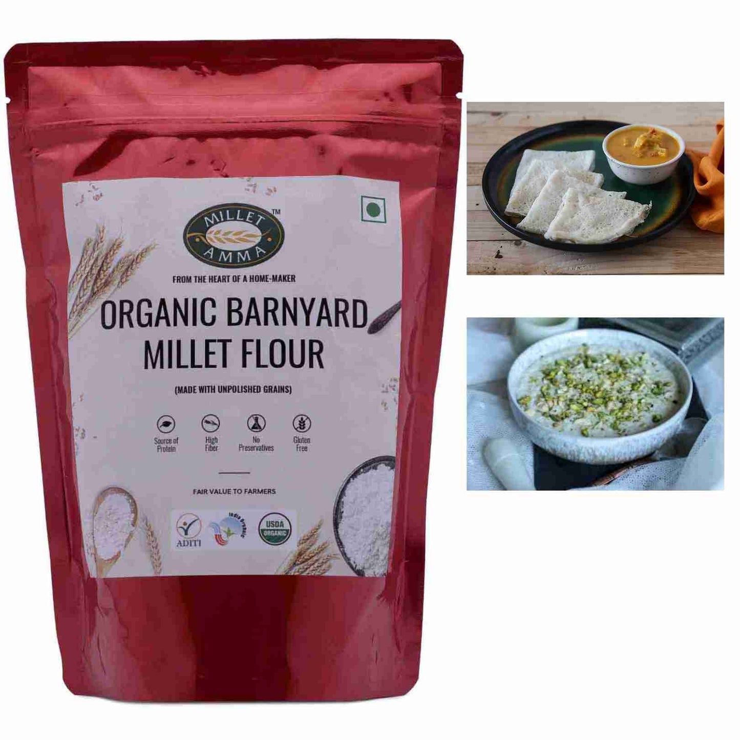 Millet Amma Barnyard Millet Flour Organic (500g)
