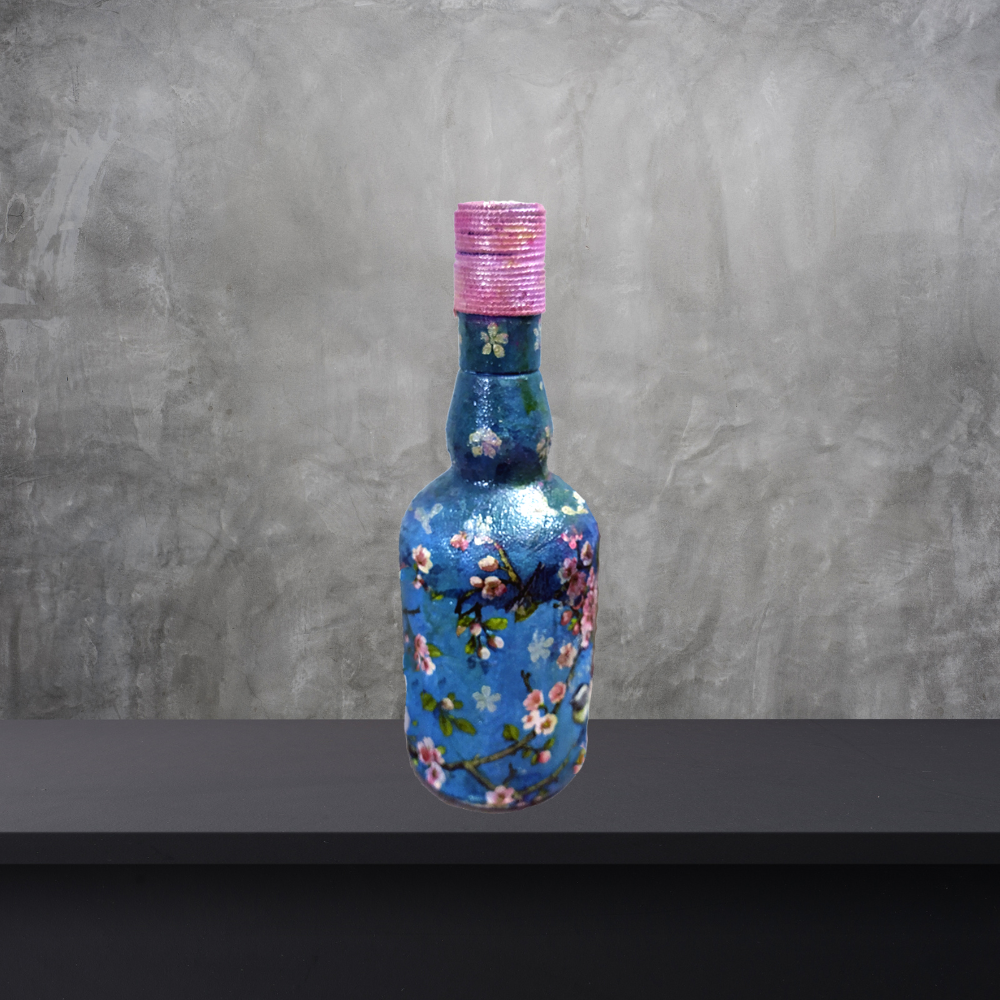 Home Decor Decoupage Bottle