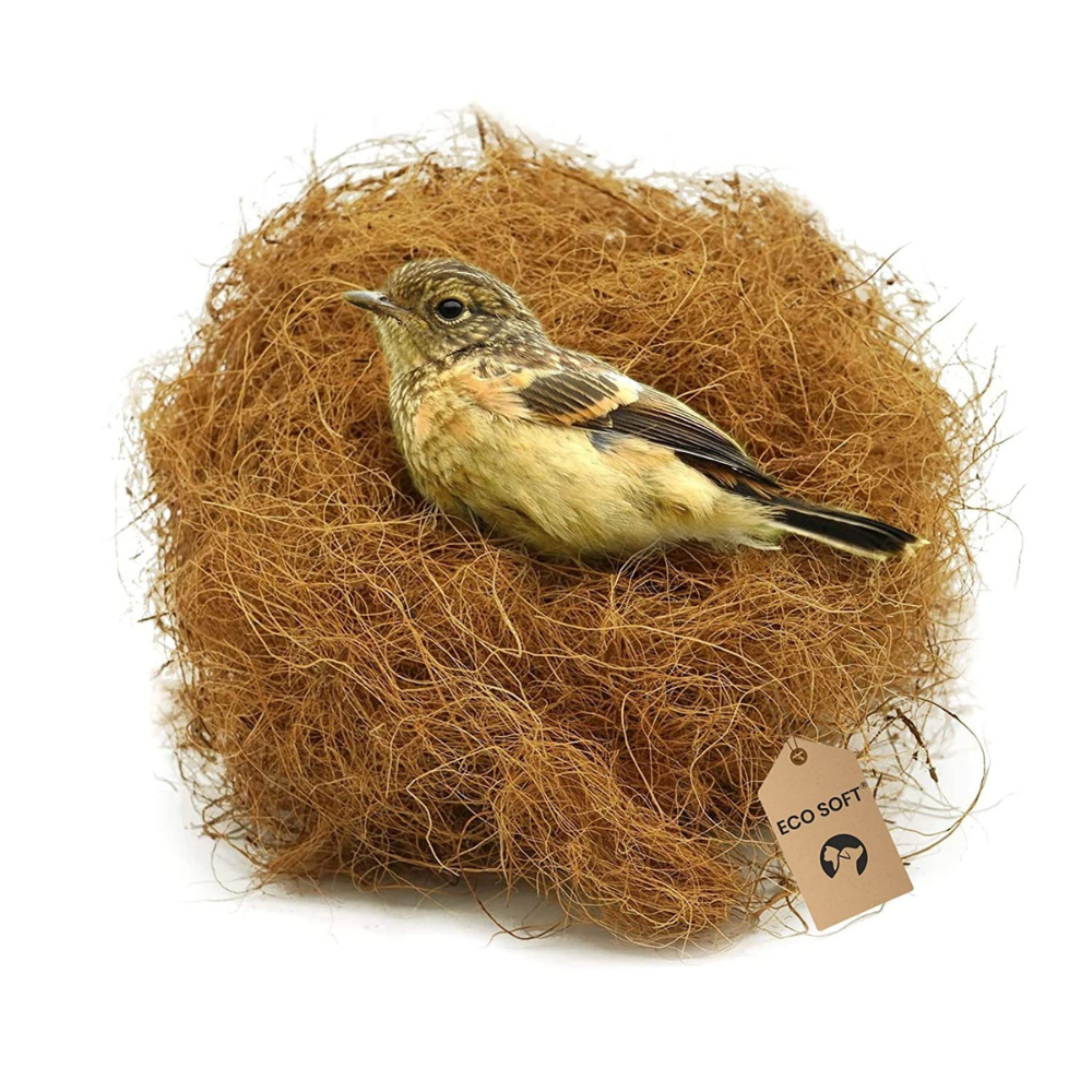 EcoSoft Natural Coconut Fiber Nesting Material for All Birds and Small Animals Sufficient for 4 Bird Nests (Nest fibre) - 250g