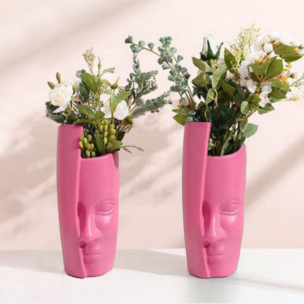 Half-Face Planters/Pots (Set of 2)