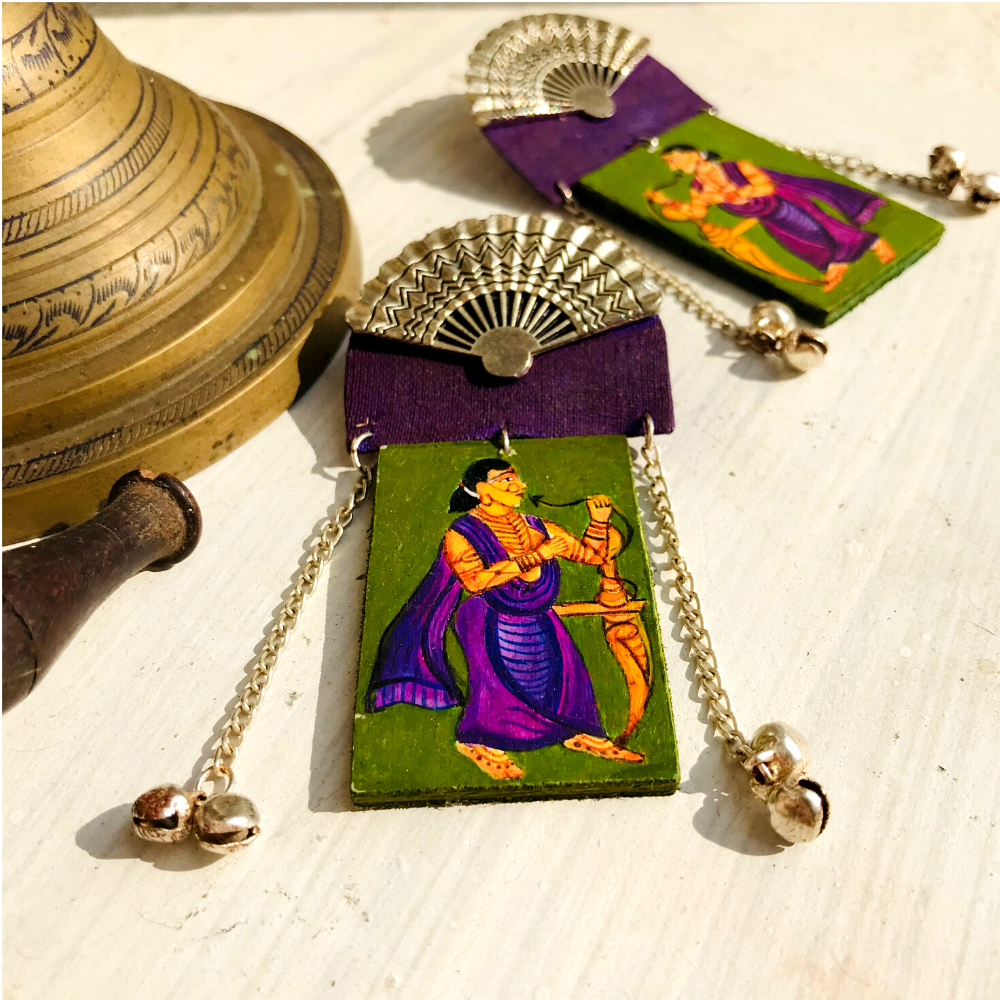 Hand-painted Wooden Earrings