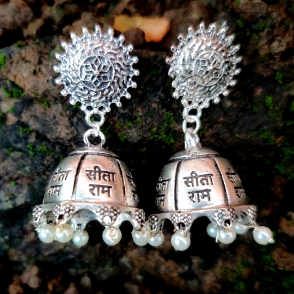 Vedaj Sita Ram Print Jhumkas