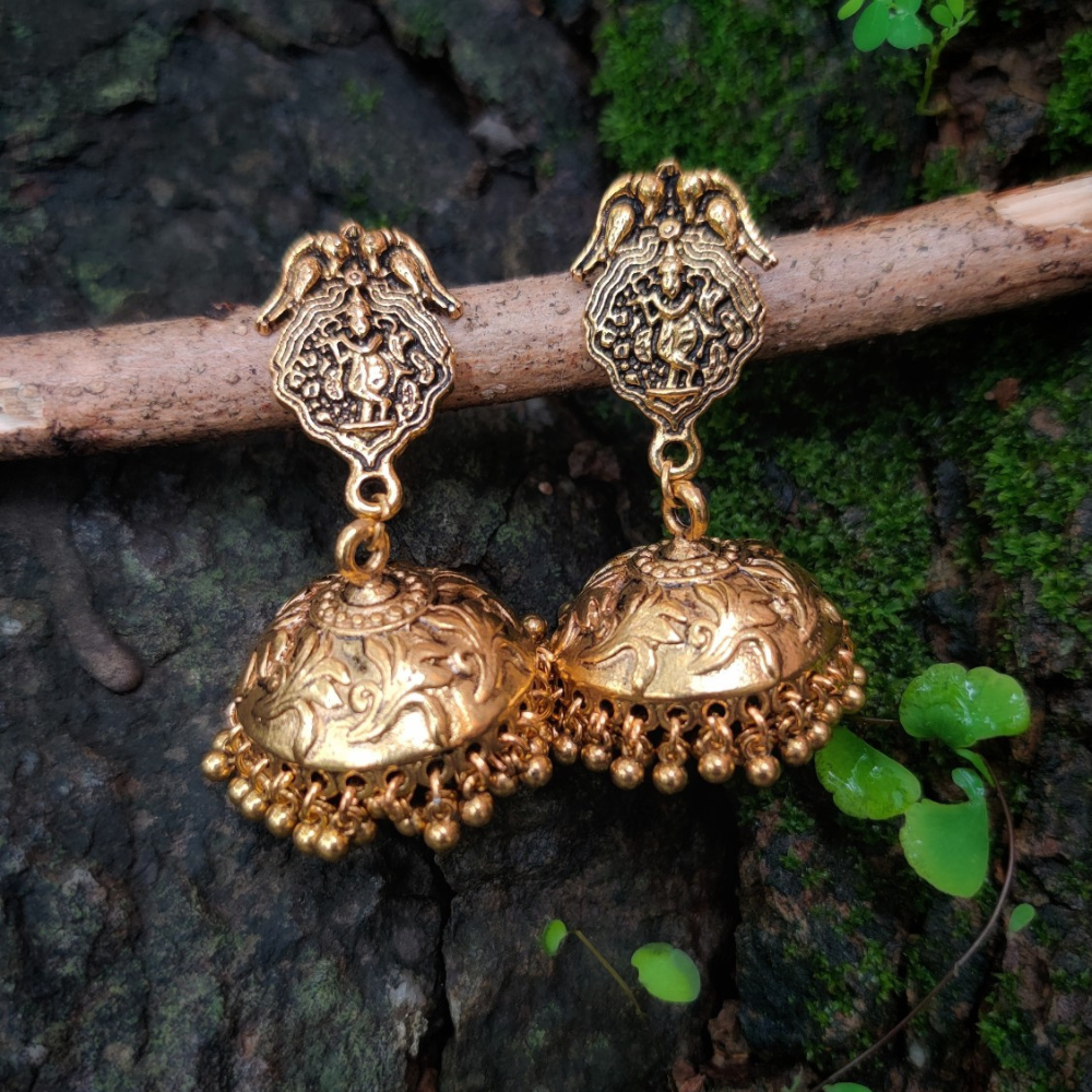Krishna Stud Antique Jhumka