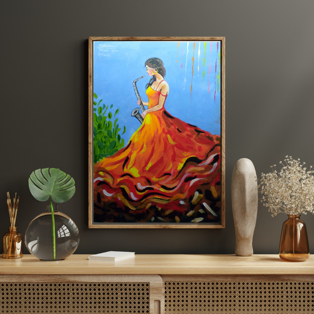 The Saxophone Player Acrylic Painting