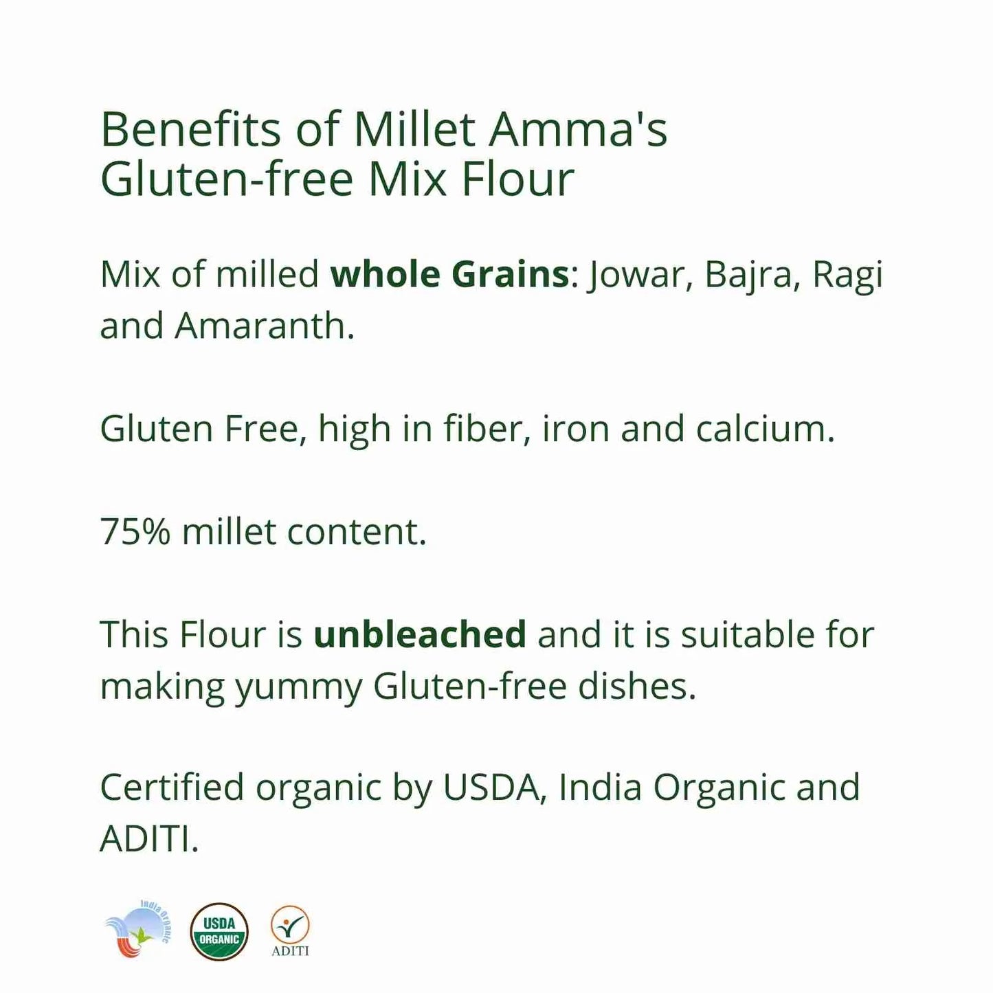 Millet Amma Mix Flour (Jowar, Bajra, Ragi, Amaranth) - 1kg