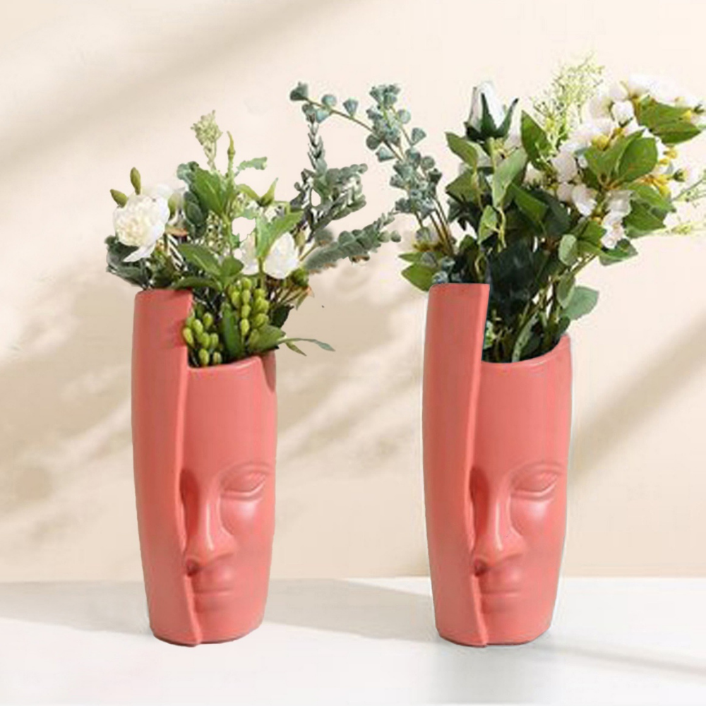 Half-Face Planters/Pots (Set of 2)