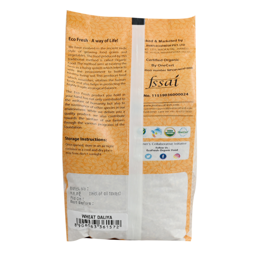Ecofresh Organic Wheat Daliya (500g)