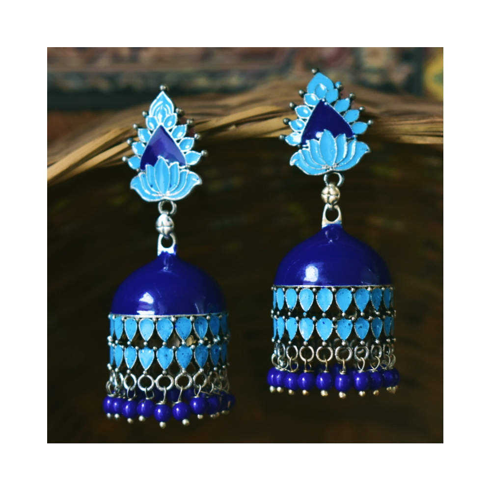 Handmade Meenakari Jhumka