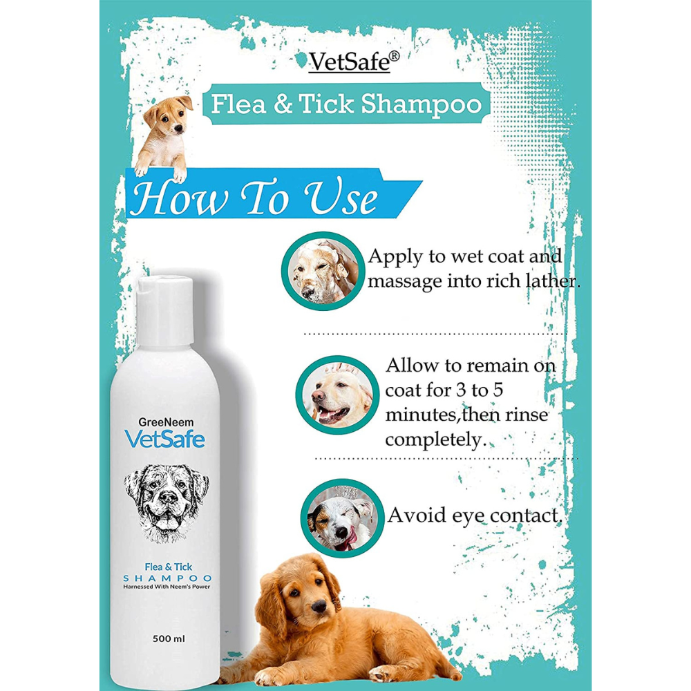 VetSafe Flea and Tick Shampoo (500ml)