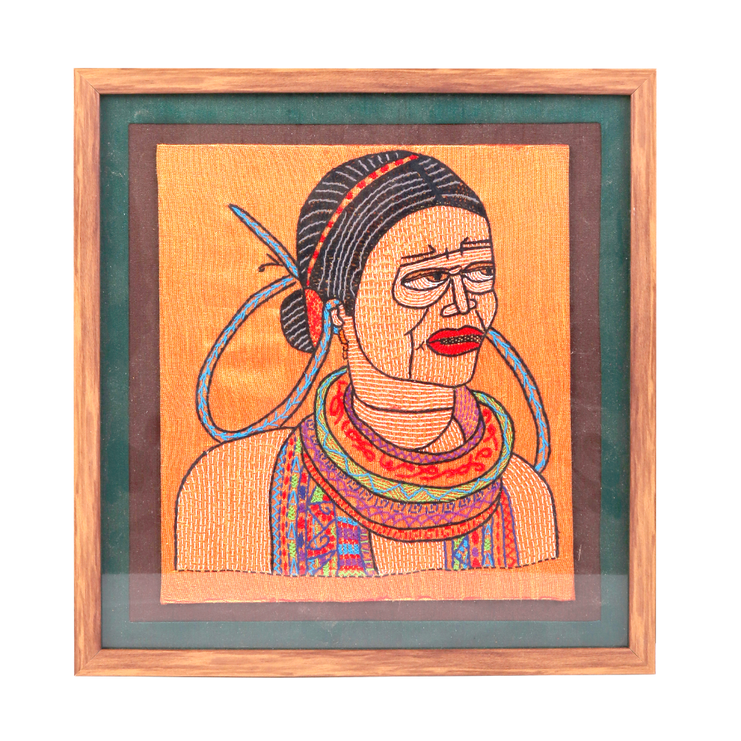 Indha Gond Woman Wall Décor with Wooden Frame