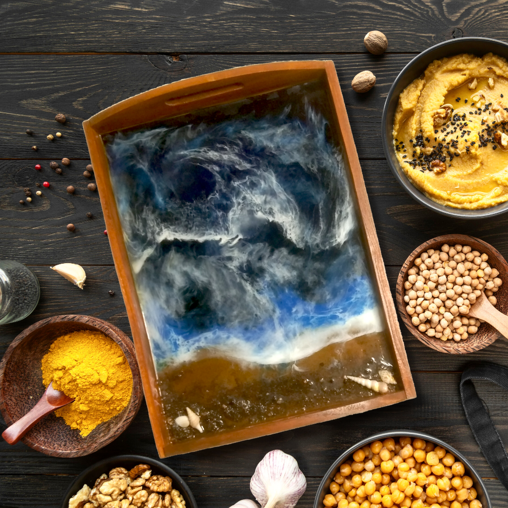 Pinewood Resin Tray