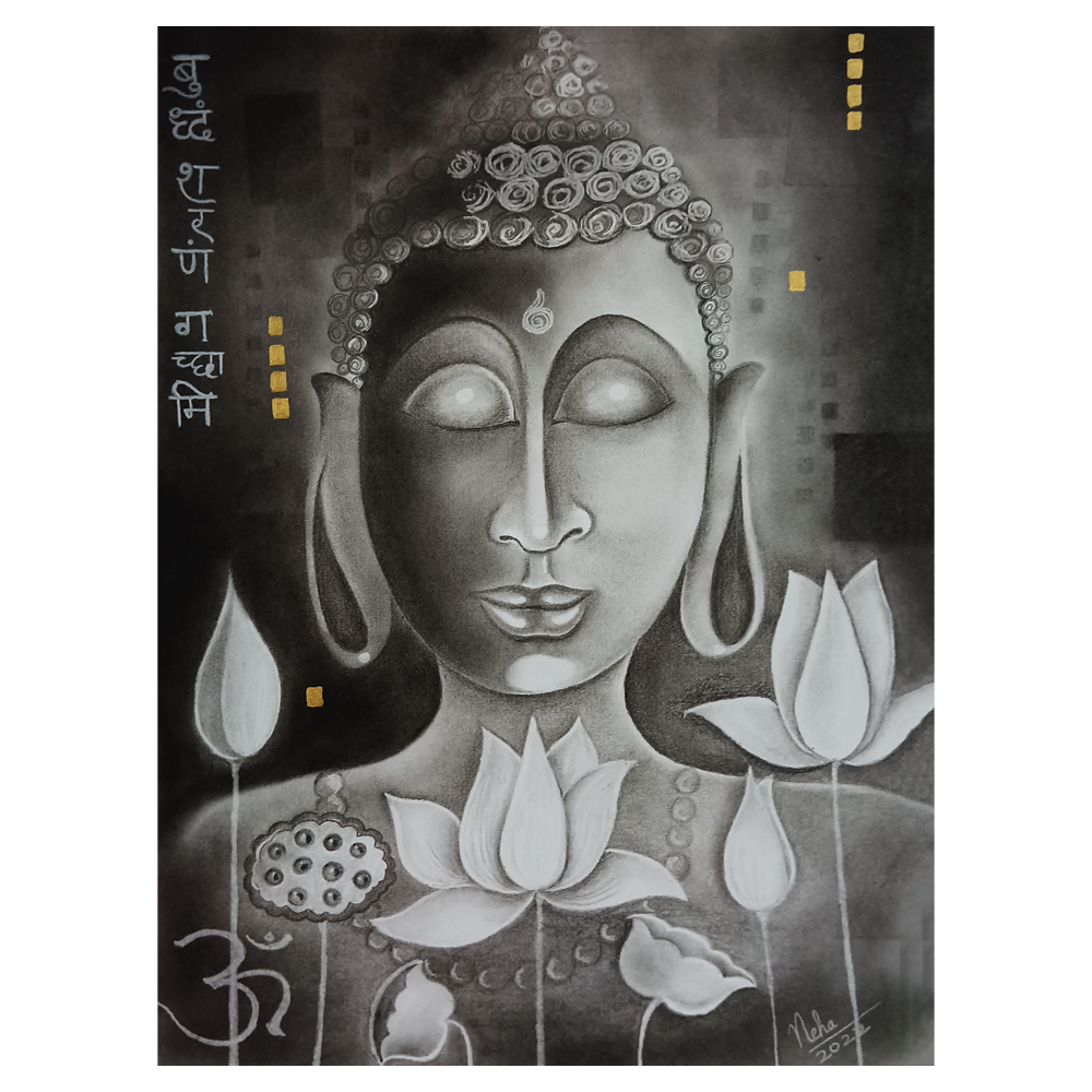 Buddha - Charcoal Painting