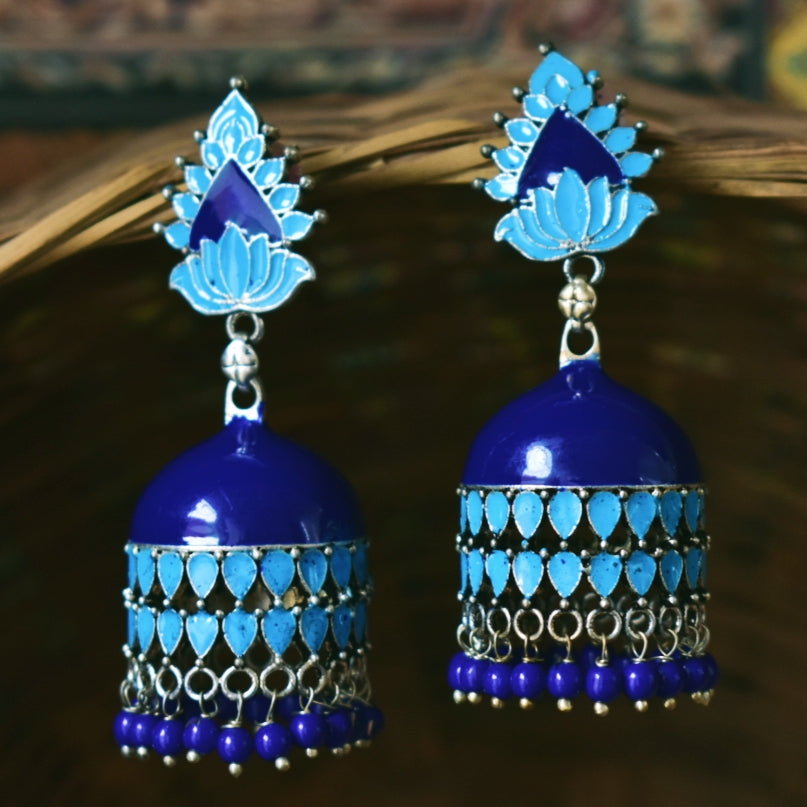 Handmade Meenakari Jhumka