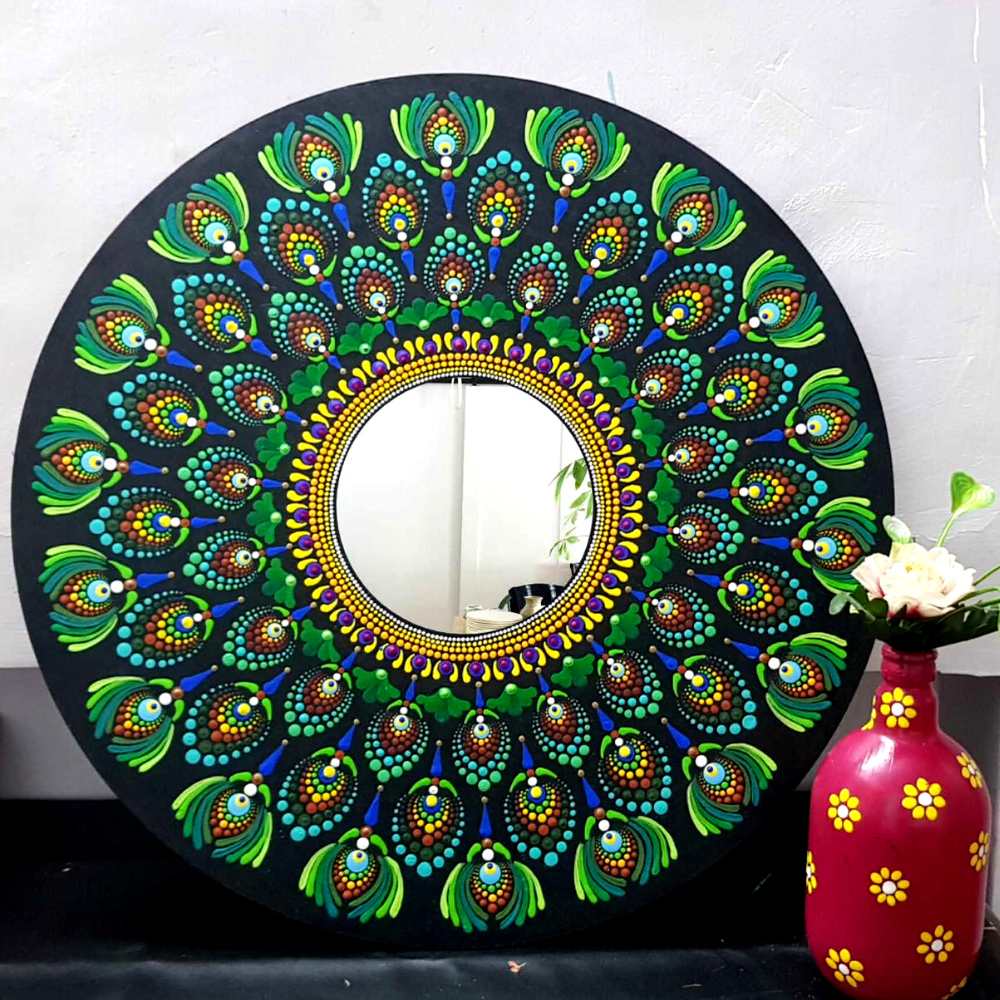 Peacock Mandala Art Mirror