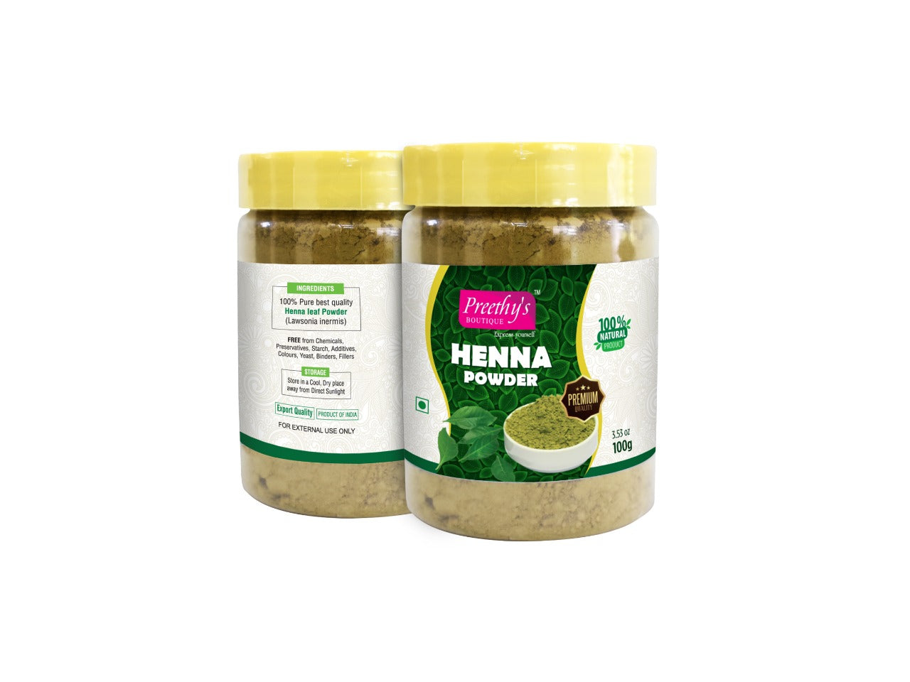 Preethy's Boutique Henna Powder 200g ( 100g x 2 Packs )