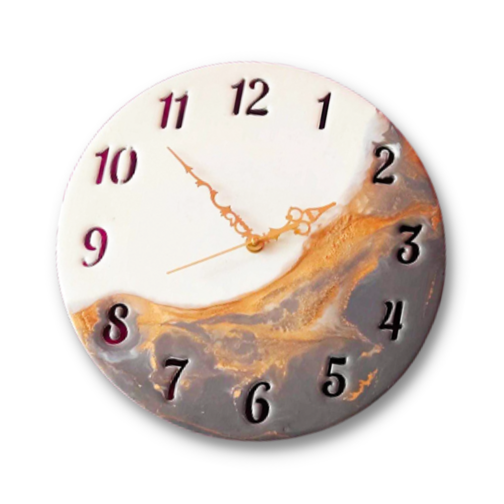 Grey Resin Clock