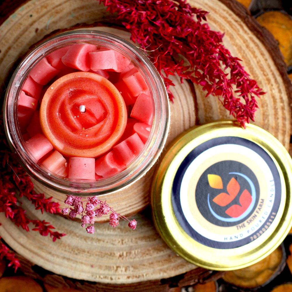 Hearts and Roses Chip Candle (Lavender)