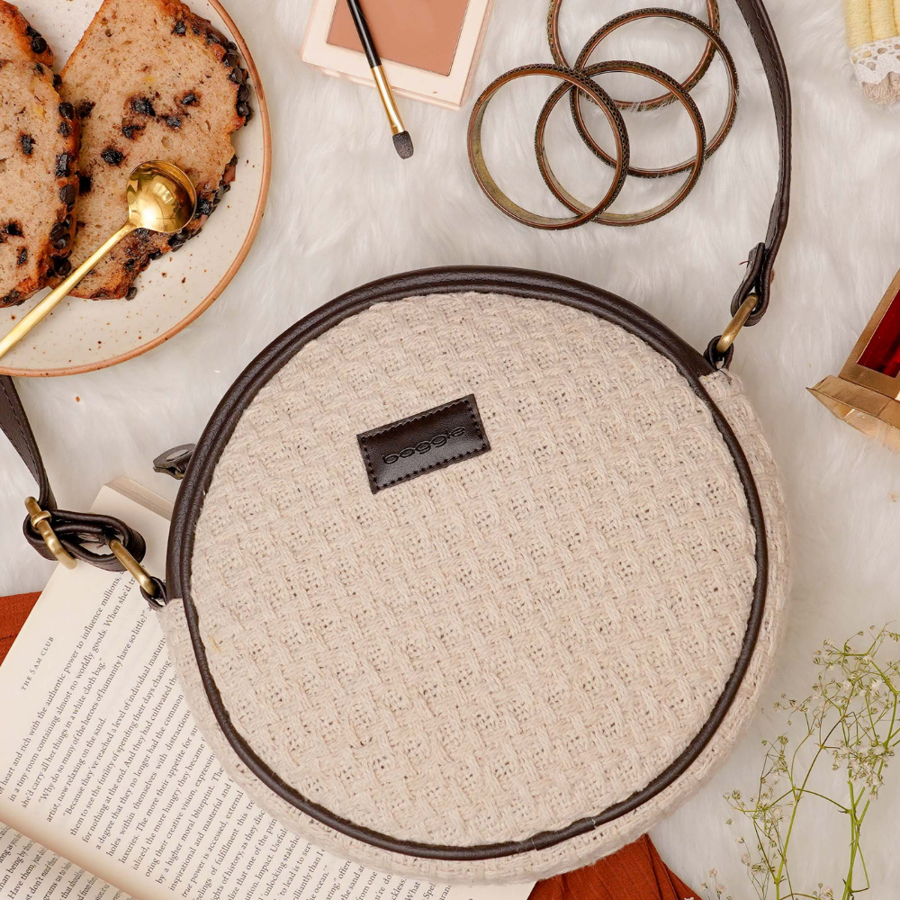 Classic White Full Moon Sling Bag