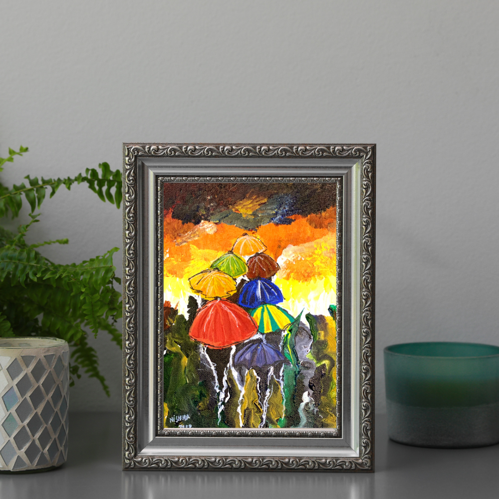 Life Beneath Umbrella Painting