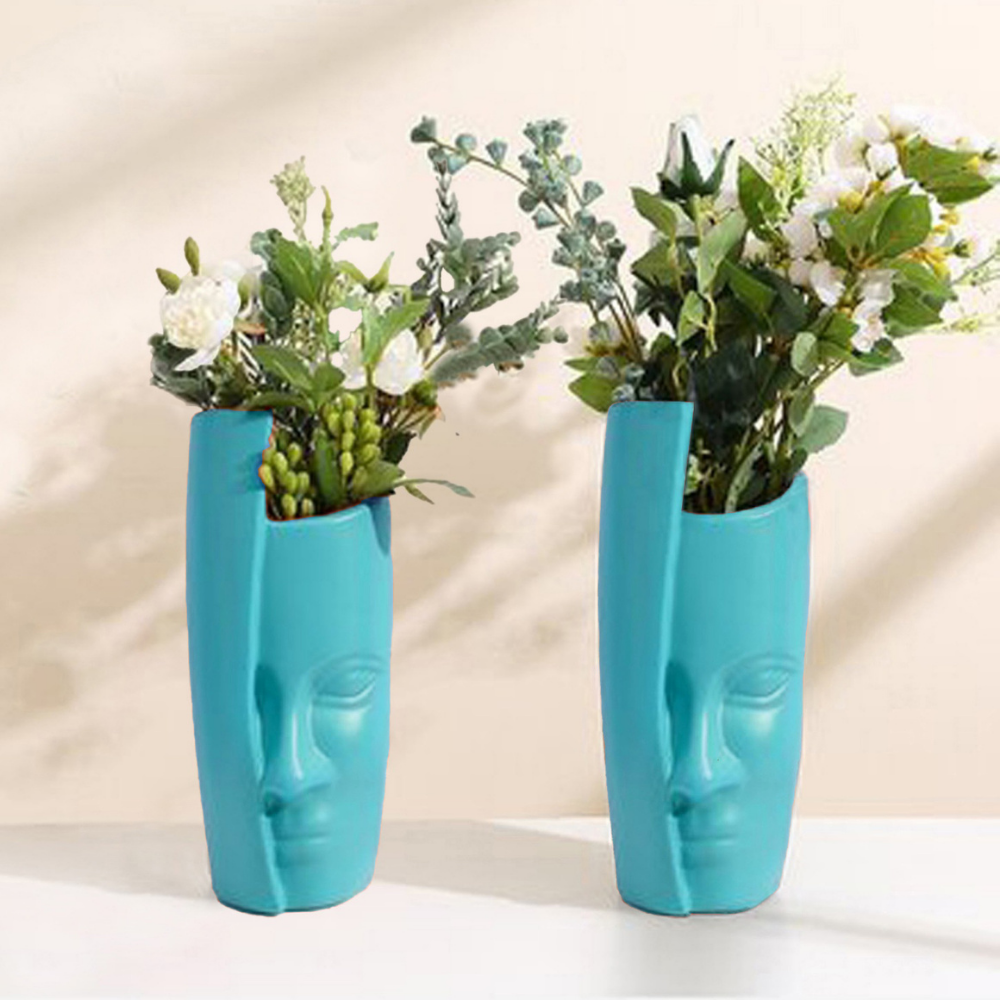 Half-Face Planters/Pots (Set of 2)