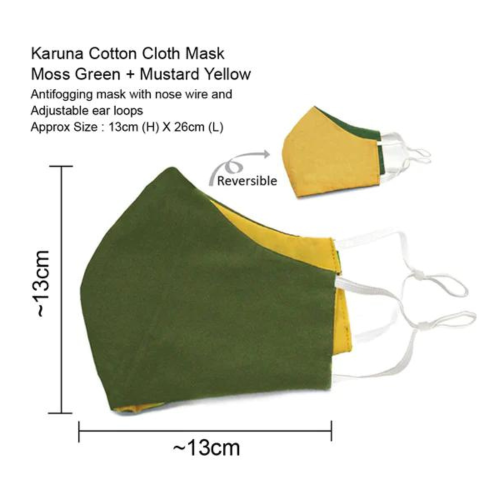 Fairkraft Creations Karuna 2-in-1 Cotton 3 Layer Protection Double Colour Reversible Solid Colour Cloth Mask (Set of 3)
