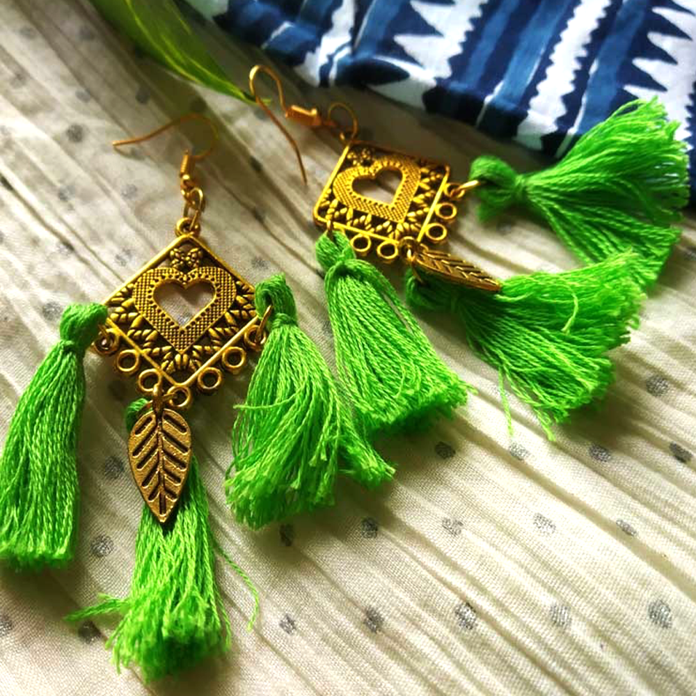 Oxidized Thread Earrings