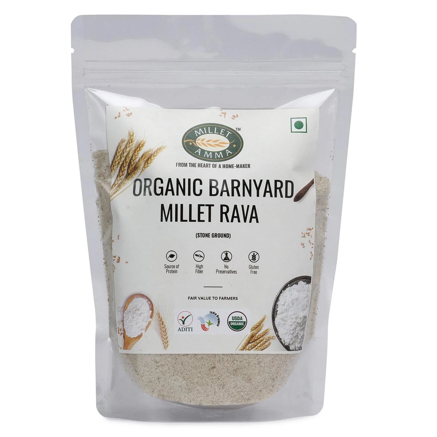 Millet Amma Barnyard Millet (Rava) Organic (500g)
