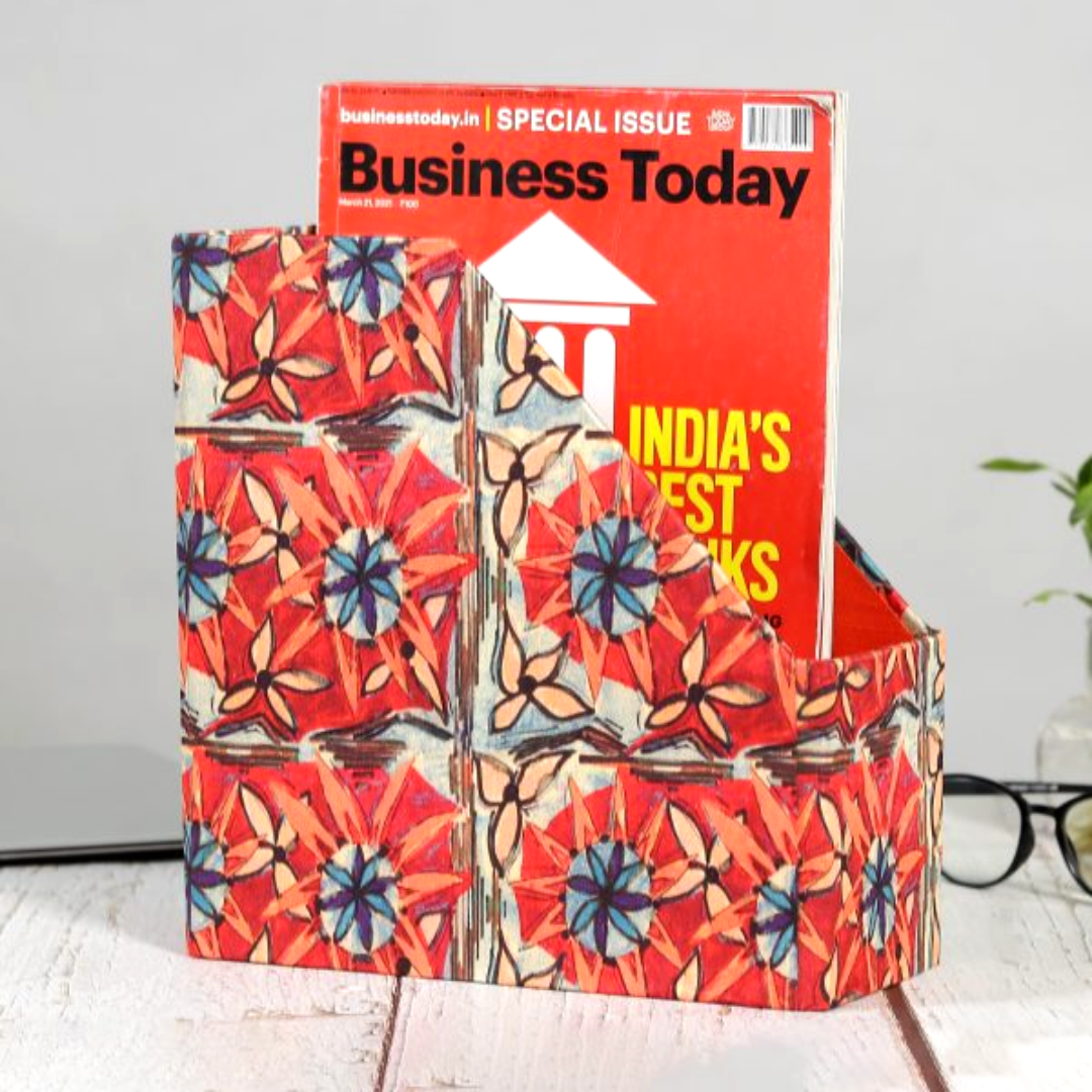 Indha Multi Utility Magazine and Books Wooden A4 Size Holder