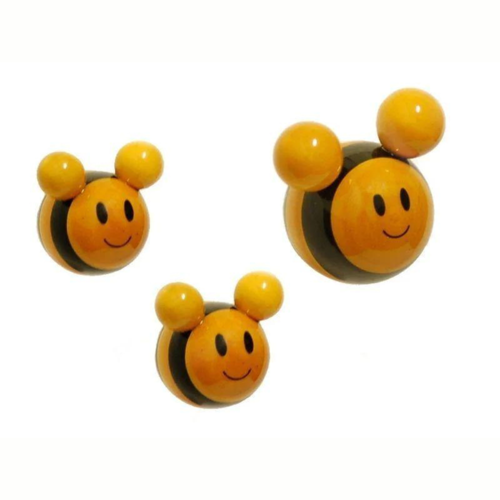 Fairkraft Creations Handcrafted Buzzing Bees Wooden Fridge Magnets (Set of 2)