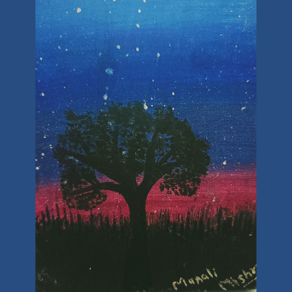 Night Sky Acrylic Panting on Mini Canvas