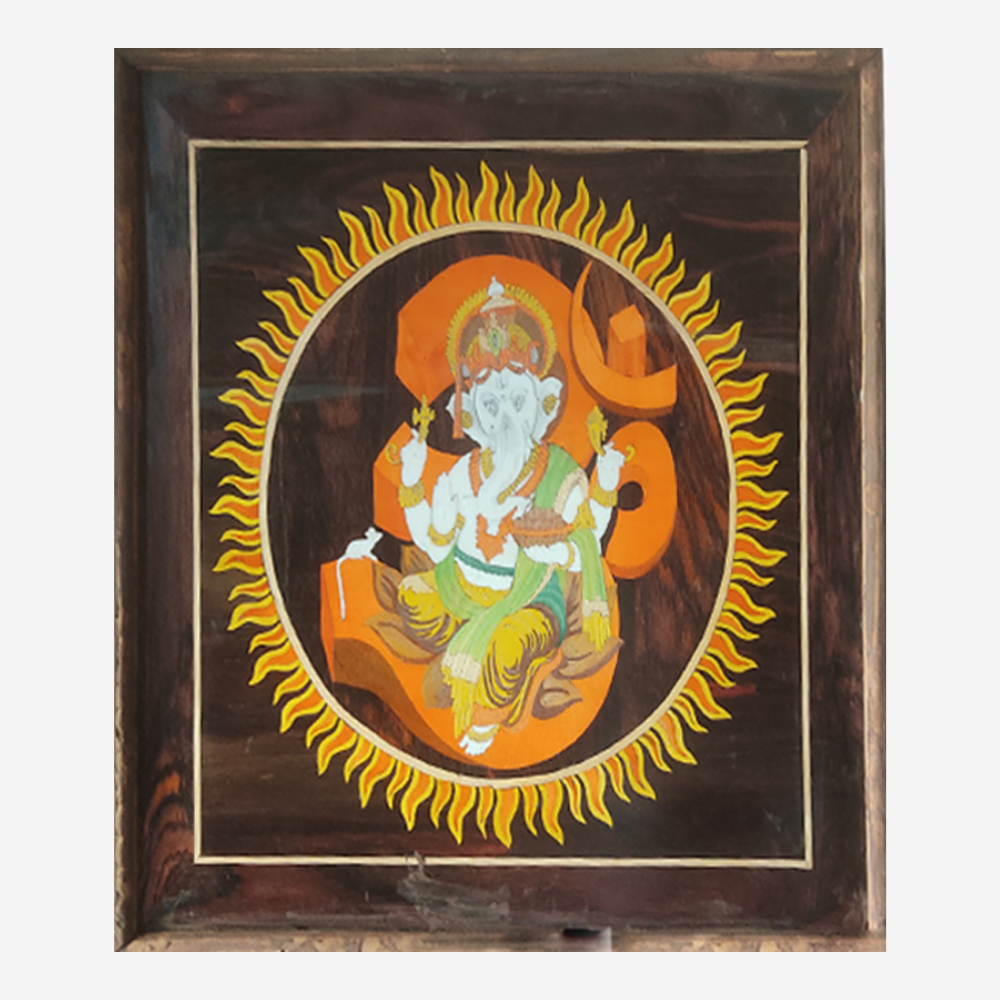 Ganesha Wooden Decor Panel